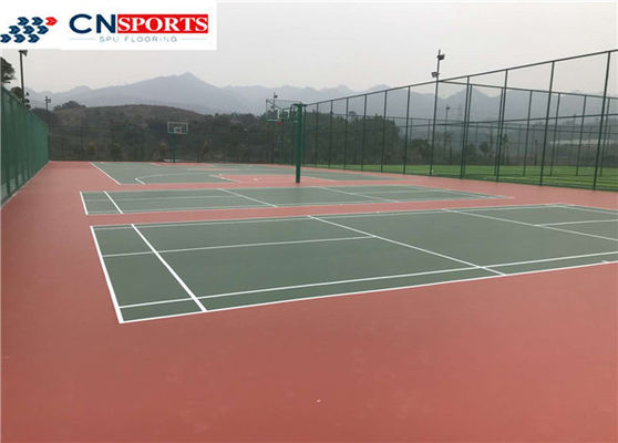 No Peeling Outdoor Tennis Court Flooring Silicon Polyurethane