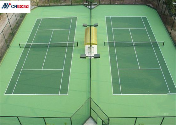 63 Slide Friction PU Tennis Flooring With Silicon Buffer Layer And Concrete Base