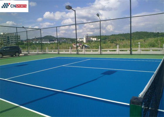 63 Slide Friction PU Tennis Flooring With Silicon Buffer Layer And Concrete Base
