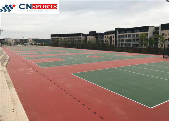 No Peeling Outdoor Tennis Court Flooring Silicon Polyurethane