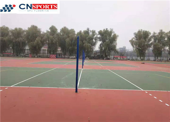 No Peeling Outdoor Tennis Court Flooring Silicon Polyurethane